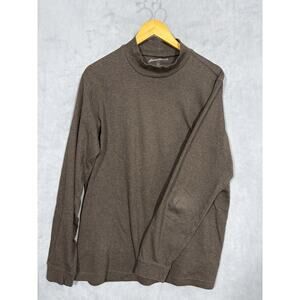 Eddie Bauer Shirt Men’s Large Knit Thermal Dark Green Outdoors Work Casual Warm